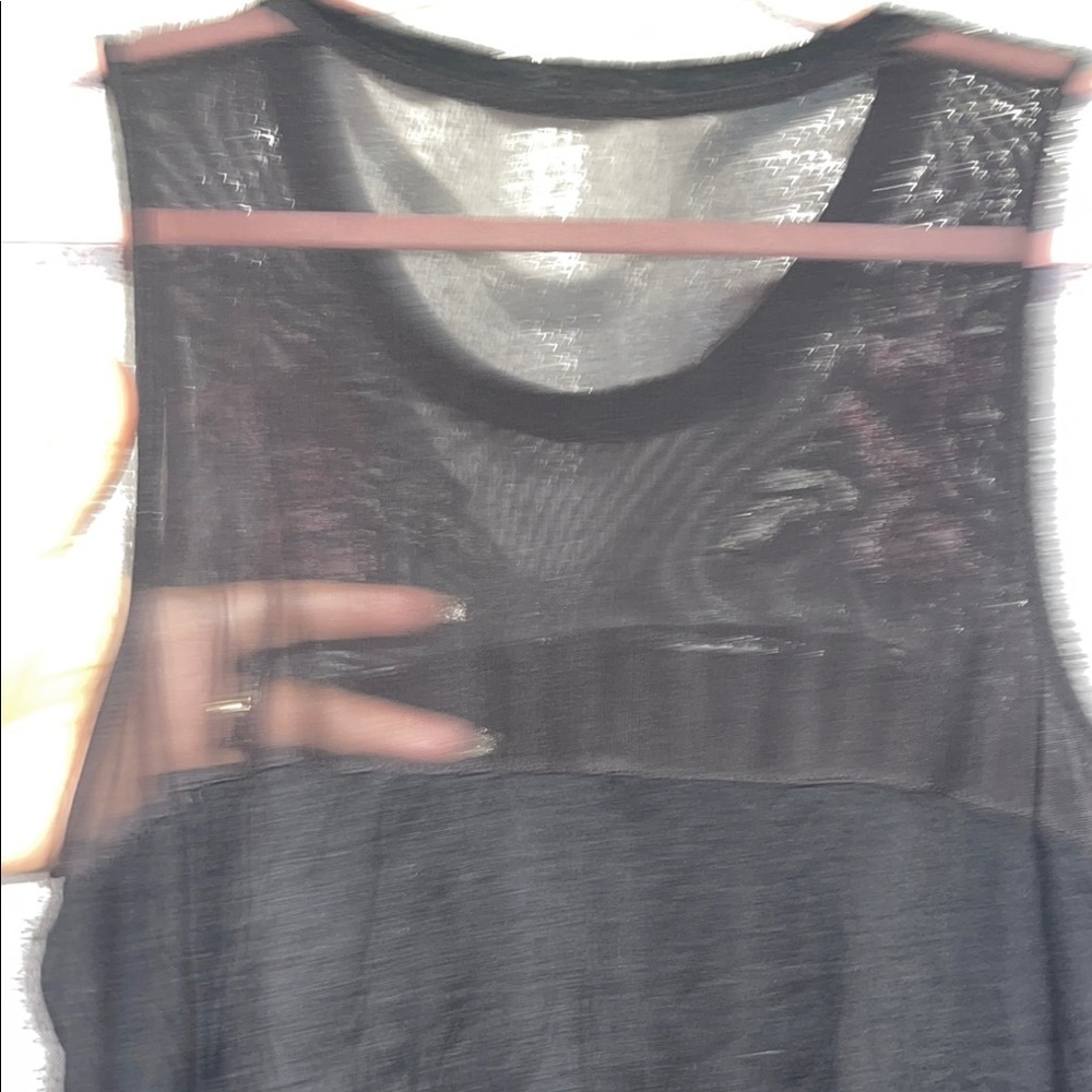 Black Sleeveless Top with Floral Embroidery - Picture 5 of 9